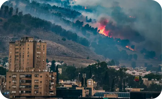 שרפות בעקבות שיגורי חיזבאללה סמוך לקריית שמונה